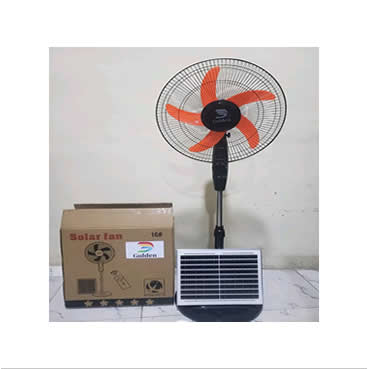 16" Golden Portable Rechargeable Solar Fan